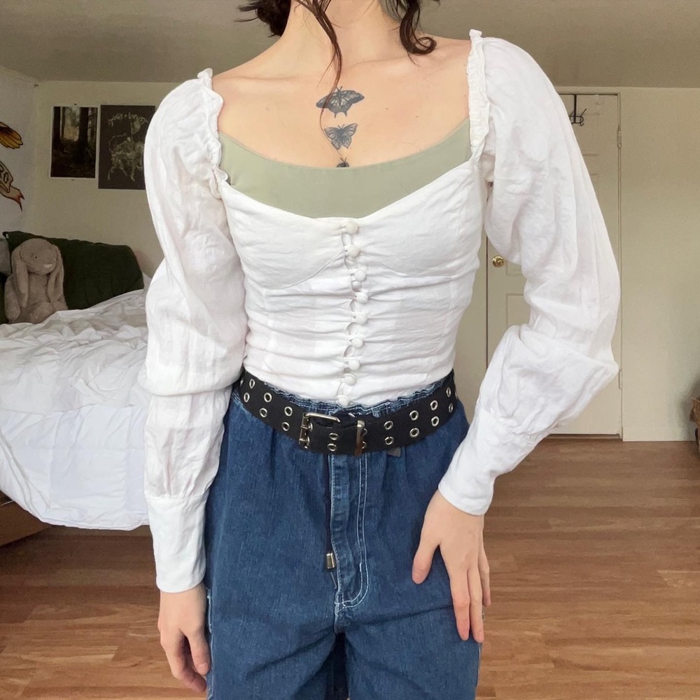 Reformation Hogan Linen Blouse